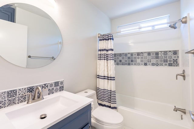 3640 Oro St, Redding, CA 96001 - bathroom featuring vanity, shower / tub combo with curtain, and toilet