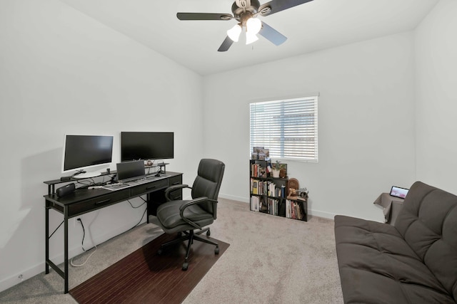 2764 Austere Ave, Redding, CA 96003 - carpeted home office featuring ceiling fan and baseboards