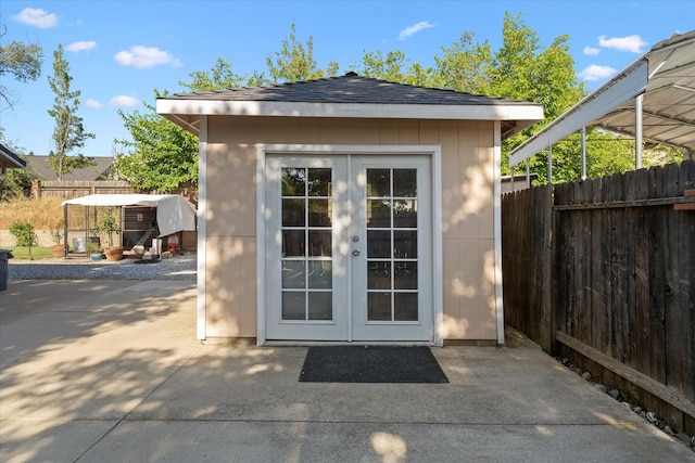 853 Paramount Way, Redding, CA 96003 - view of outdoor structure featuring french doors
