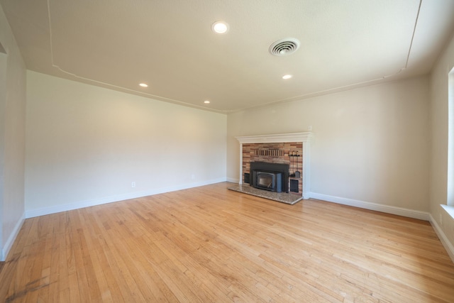 5101 Bidwell Rd, Redding, CA 96001 - unfurnished living room with light wood-style floors, recessed lighting, and baseboards