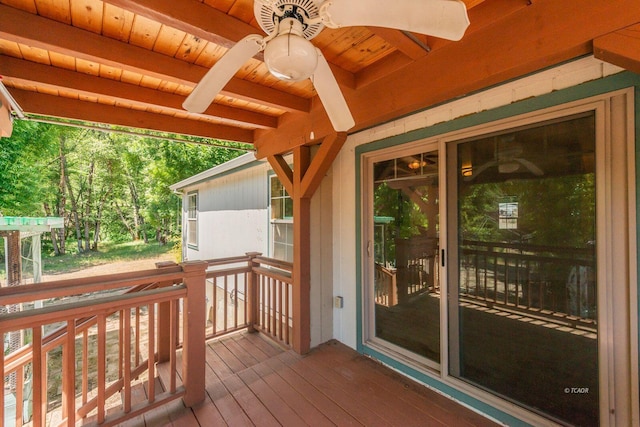 31 Rocky Rd, Weaverville, CA 96093 - deck featuring a ceiling fan