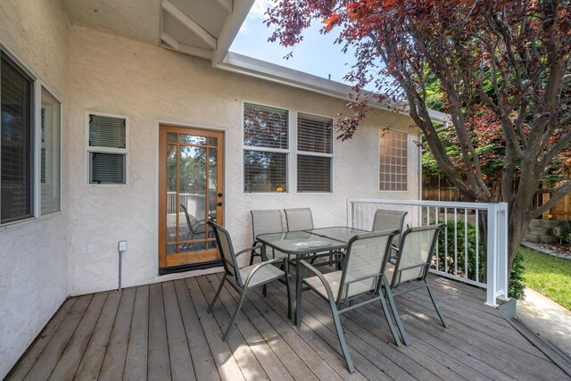 1030 Tulare Ct, Redding, CA 96003 - wooden deck featuring outdoor dining area