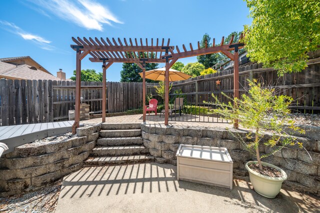 1030 Tulare Ct, Redding, CA 96003 - fenced backyard featuring a patio area and a pergola