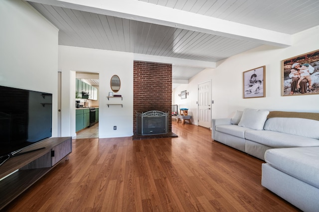 2006 Vale Dr, Redding, CA 96002 - living area with a fireplace and wood finished floors