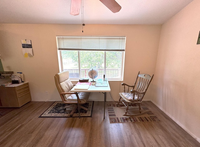 29093 Day Rd, Mcarthur, CA 96056 - dining room featuring wood finished floors and a ceiling fan