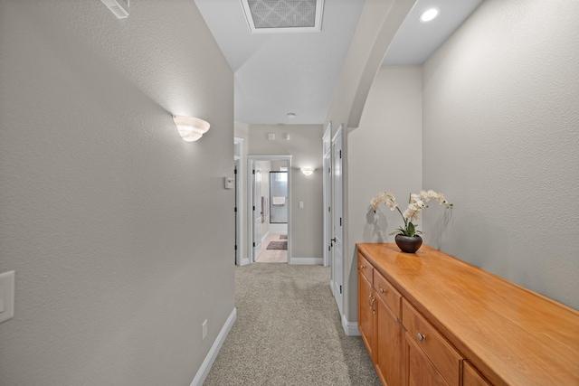 3921 Silver Lace Ln, Redding, CA 96001 - hall with light colored carpet and arched walkways