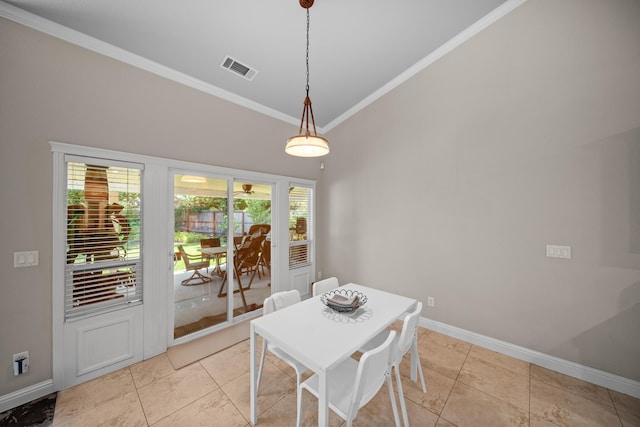 3921 Silver Lace Ln, Redding, CA 96001 - dining space with ornamental molding and baseboards