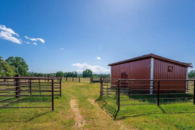 3141 Meadow Oak Dr, Cottonwood, CA 96022 - view of yard with an exterior structure, an outbuilding, and a view of countryside