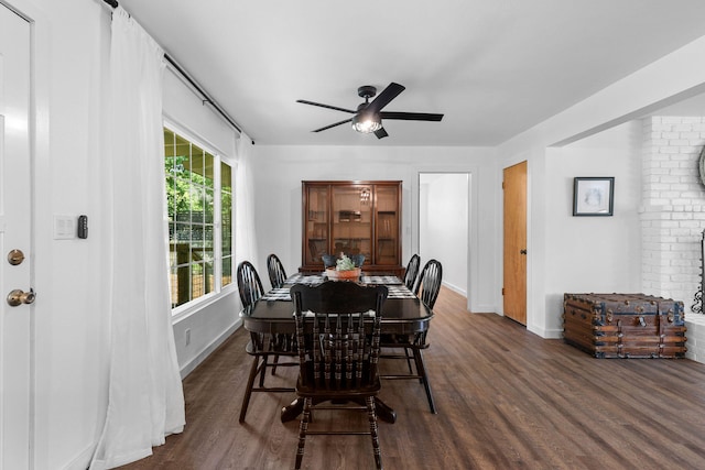 1666 Willis St, Redding, CA 96001 - dining room with dark wood-style floors and ceiling fan