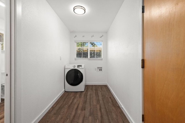 1666 Willis St, Redding, CA 96001 - laundry room with washer / dryer and dark wood-style flooring
