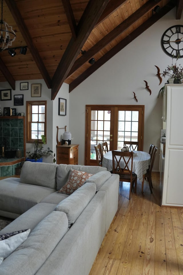 261 Salt Flat Rd, Lewiston, CA 96052 - living area with wooden ceiling and light wood-style flooring