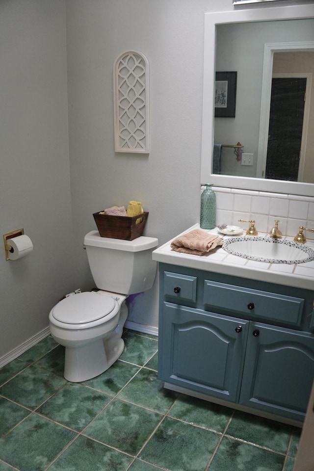 261 Salt Flat Rd, Lewiston, CA 96052 - bathroom featuring vanity, decorative backsplash, and tile patterned flooring