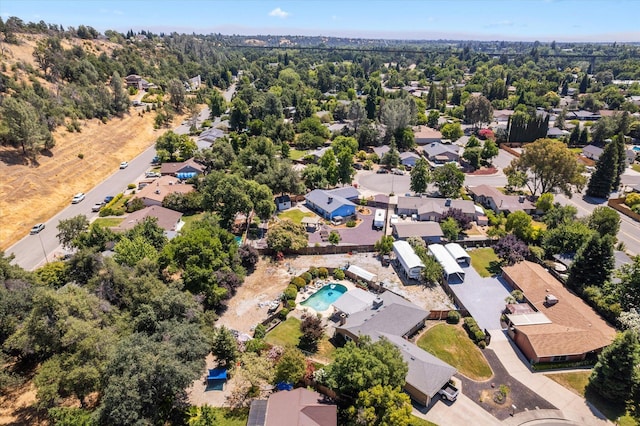 466 Tourmaline Way, Redding, CA 96003 - aerial perspective of suburban area featuring a pool area
