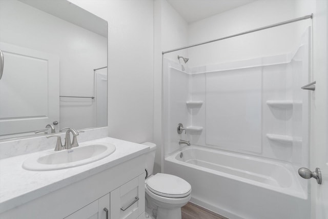 4206 Acadia Pl, Redding, CA 96001 - full bath with washtub / shower combination, vanity, toilet, and wood finished floors