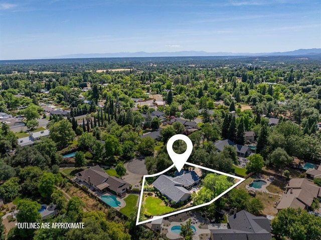 2364 La Madre Ct, Redding, CA 96002 - aerial perspective of suburban area featuring property boundaries highlighted