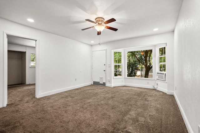 20650 Matamoros St, Redding, CA 96002 - carpeted empty room featuring a ceiling fan, recessed lighting, cooling unit, and baseboards