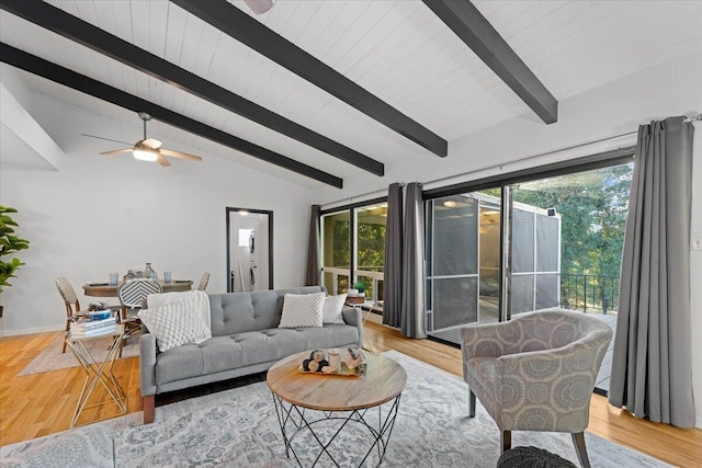 2220 Gold St, Redding, CA 96001 - living room with a ceiling fan, plenty of natural light, wood finished floors, and wooden ceiling