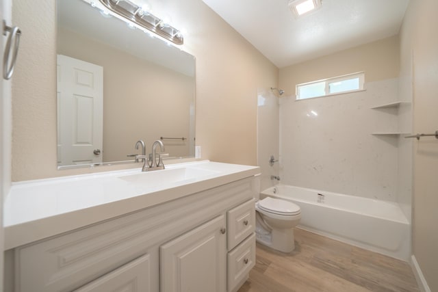 5867 Bell Rd, Redding, CA 96001 - bathroom featuring wood finished floors, toilet, vanity, and shower / washtub combination