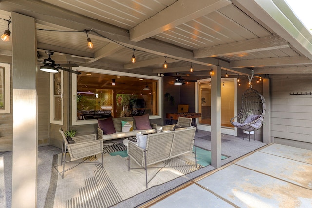 2180 Oak Ridge Dr, Redding, CA 96001 - view of patio featuring outdoor lounge area and ceiling fan