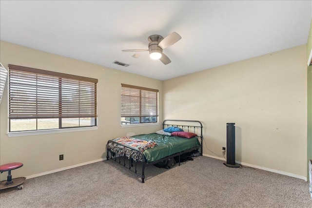 2025 El Verano St, Redding, CA 96002 - carpeted bedroom featuring ceiling fan and baseboards