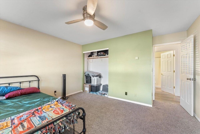 2025 El Verano St, Redding, CA 96002 - carpeted bedroom featuring a closet, a ceiling fan, and baseboards