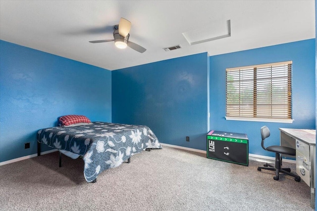 2025 El Verano St, Redding, CA 96002 - carpeted bedroom with baseboards and a ceiling fan