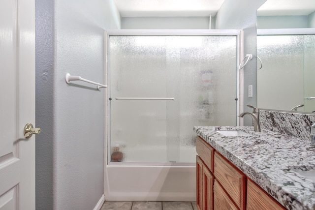 17400 Pittim Dr, Redding, CA 96003 - full bath with vanity, enclosed tub / shower combo, and tile patterned flooring