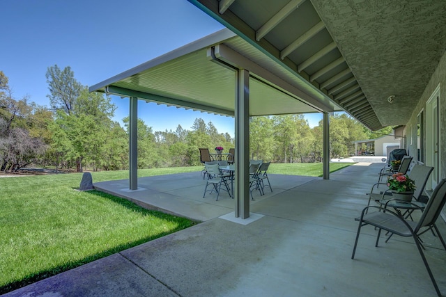 17400 Pittim Dr, Redding, CA 96003 - view of patio with view of scattered trees and outdoor dining area