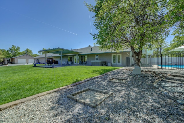17400 Pittim Dr, Redding, CA 96003 - rear view of property with french doors and a patio