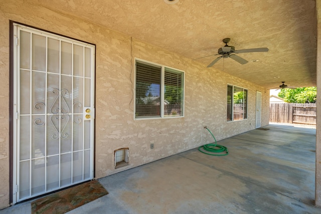 3255 Wandsworth Dr, Shasta Lake, CA 96019 - view of patio with a ceiling fan