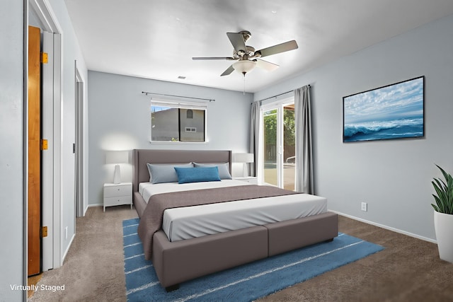 1401 Casa Vereda Way, Redding, CA 96003 - carpeted bedroom featuring baseboards and ceiling fan