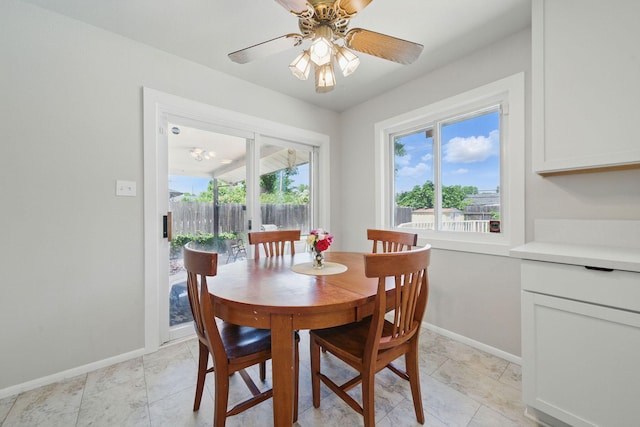 2034 Wilder Dr, Redding, CA 96002 - dining room with baseboards and ceiling fan
