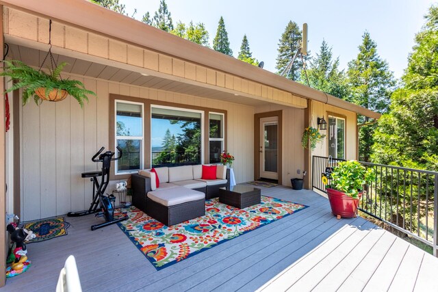 7256 Shasta Forest Dr, Shingletown, CA 96088 - deck featuring an outdoor hangout area
