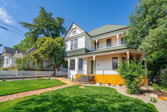 1764 Chestnut St, Redding, CA 96001 - victorian home with a porch and a balcony