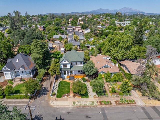 1764 Chestnut St, Redding, CA 96001 - aerial perspective of suburban area featuring a mountainous background