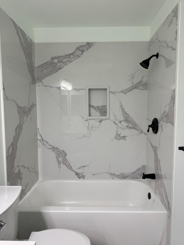 1407 Fayette Ln, Redding, CA 96003 - bathroom featuring toilet and shower / tub combination
