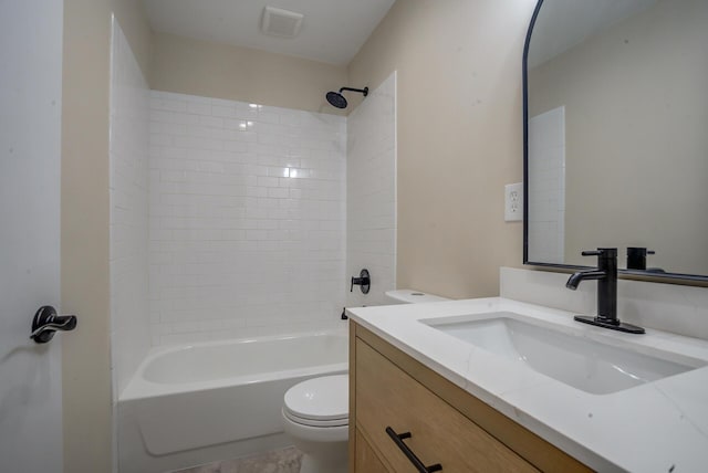 3090 Inez St, Redding, CA 96002 - full bathroom with toilet, vanity, and bathing tub / shower combination