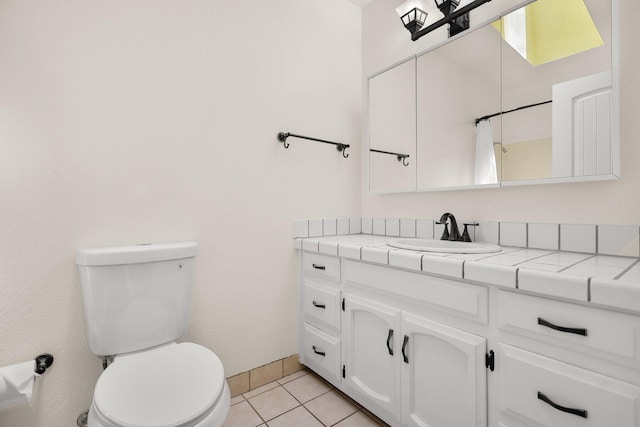 2420 Ostling Ave, Shasta Lake, CA 96019 - bathroom featuring vanity, tile patterned floors, and a shower with shower curtain