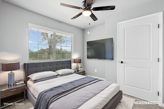 2420 Ostling Ave, Shasta Lake, CA 96019 - carpeted bedroom with ceiling fan