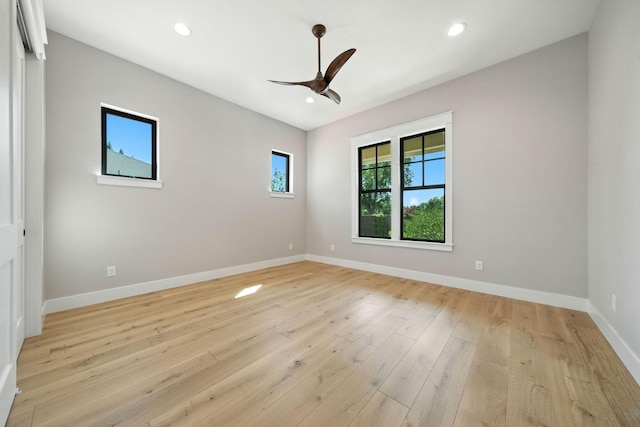 180 Agua Verdi Dr, Red Bluff, CA 96080 - empty room with light wood-type flooring, a ceiling fan, and recessed lighting