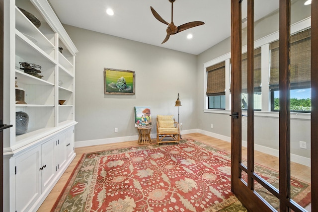 180 Agua Verdi Dr, Red Bluff, CA 96080 - sitting room with light wood-style floors, ceiling fan, and recessed lighting