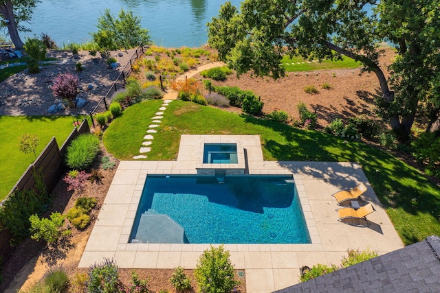 180 Agua Verdi Dr, Red Bluff, CA 96080 - view of swimming pool with a water view and a fenced backyard