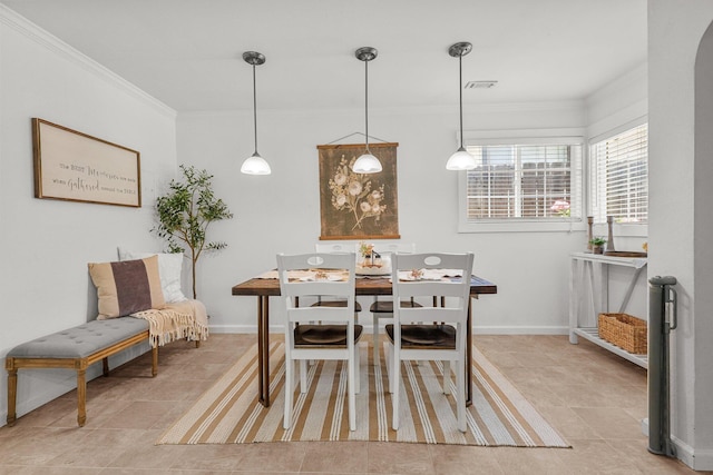 1545 Olive Ave, Redding, CA 96001 - tiled dining area with crown molding and baseboards