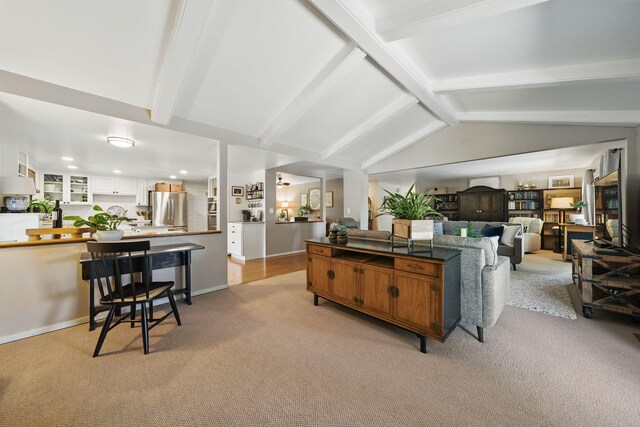6966 Granada Dr, Redding, CA 96002 - living area with light colored carpet, recessed lighting, and baseboards