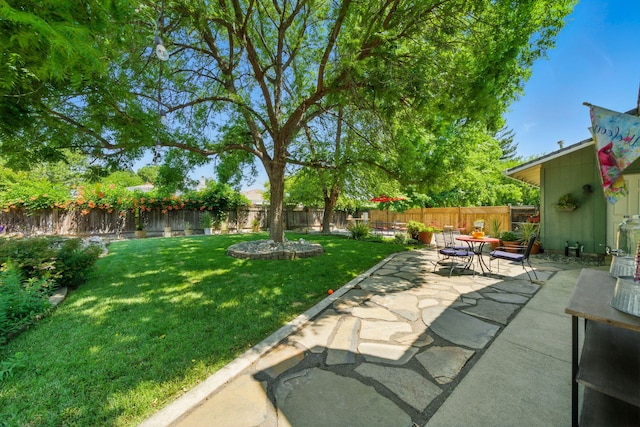 6966 Granada Dr, Redding, CA 96002 - view of yard with a patio area and outdoor dining area