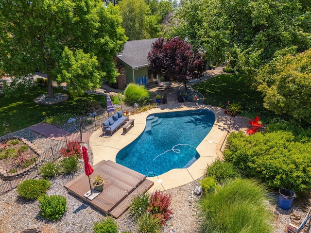 6966 Granada Dr, Redding, CA 96002 - view of pool featuring a patio and an outdoor hangout area