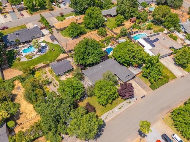 6966 Granada Dr, Redding, CA 96002 - aerial view of residential area featuring a pool area