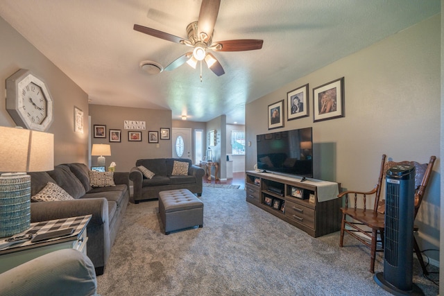 37255 Carson St, Burney, CA 96013 - carpeted living room featuring ceiling fan