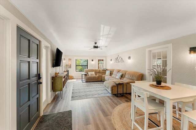 4400 Allen St, Dunsmuir, CA 96025 - living room featuring light wood-style flooring and ceiling fan
