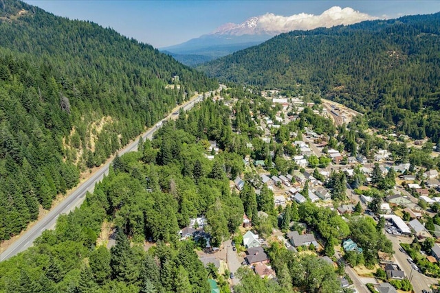 4400 Allen St, Dunsmuir, CA 96025 - aerial view of property and surrounding area featuring a forest and mountains